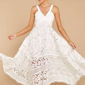 Red Dress Boutique White Lace Maxi Dress